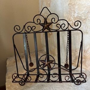 Rustic Western Texas Lone Star Cookbook Easel Holder